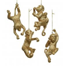 Χριστουγεννιάτικη Μαϊμού Χρυσή (13cm)